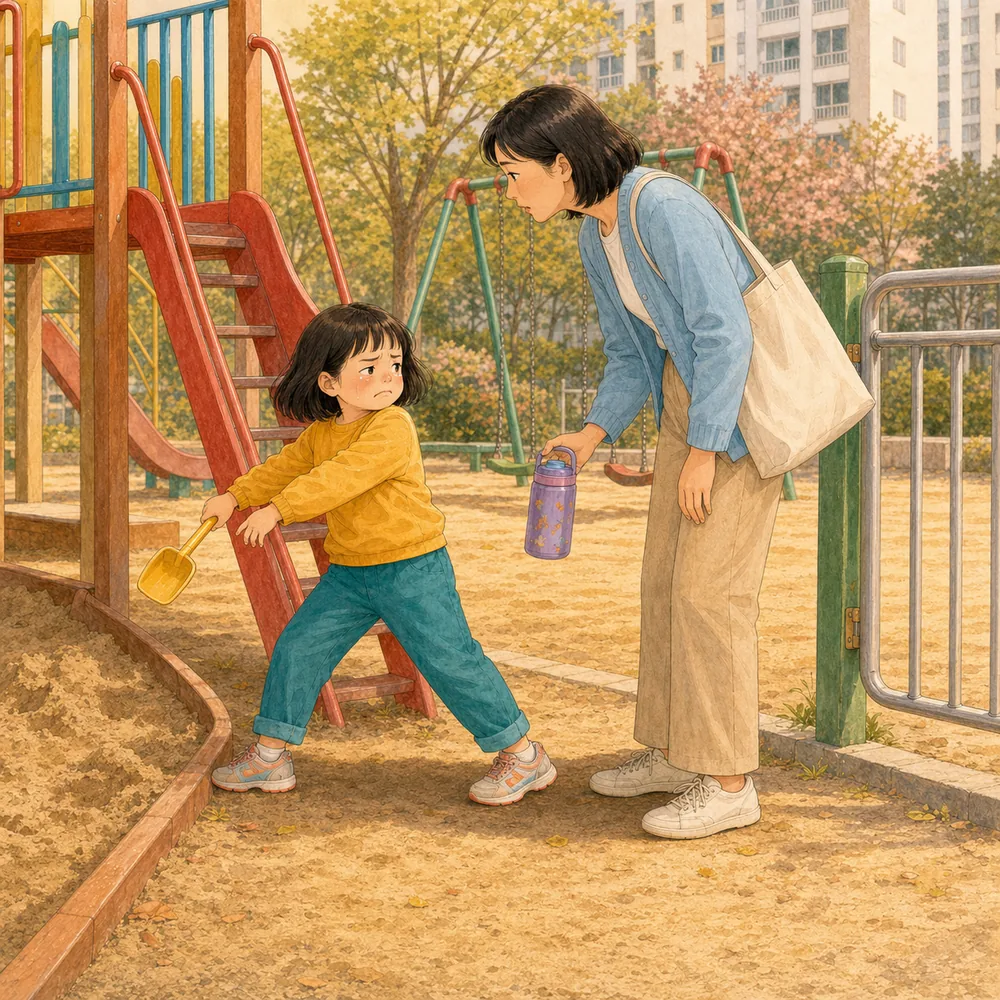 놀이터에서 집으로 돌아오는 5분이 매번 길어진다면 요약 카드 표지 일러스트