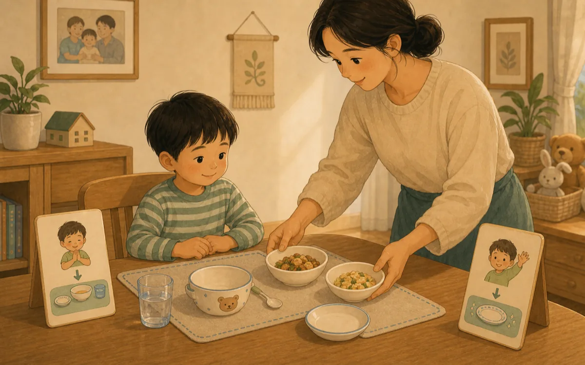 식사 시작과 끝을 정하는 장면