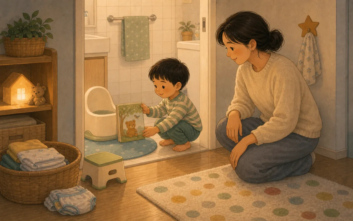 화장실 루틴을 익숙하게 만드는 장면